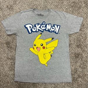 Pokemon shirt boys medium gray short sleeve graphic tee youth y2k‎